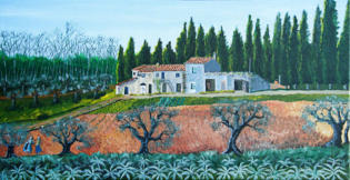 Fattoria toscana - Acrilico su tela - 60x30 - 2012