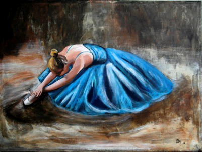 Ballerina Azzurra Acrilico su tela Cm 80x60